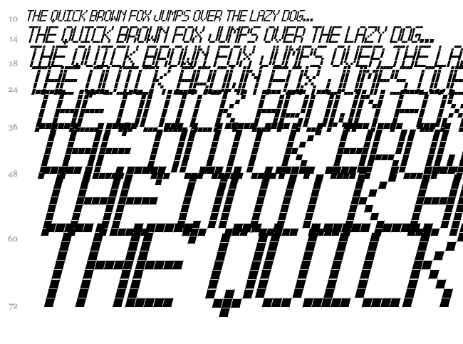 Cross Led Bold TFB font waterfall